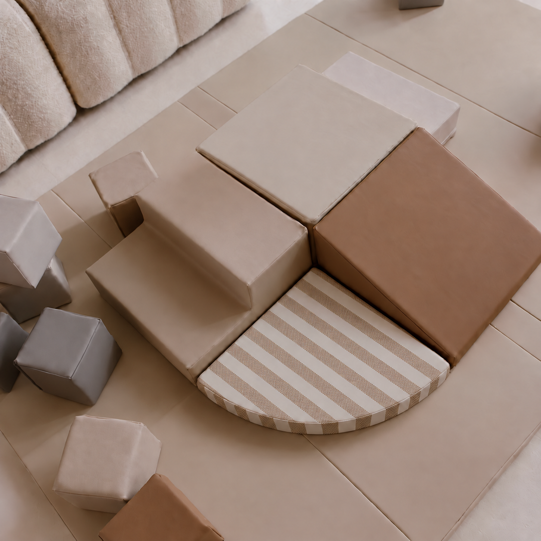 speelset met mooie beige en bruine strepen perfect passend in interieur