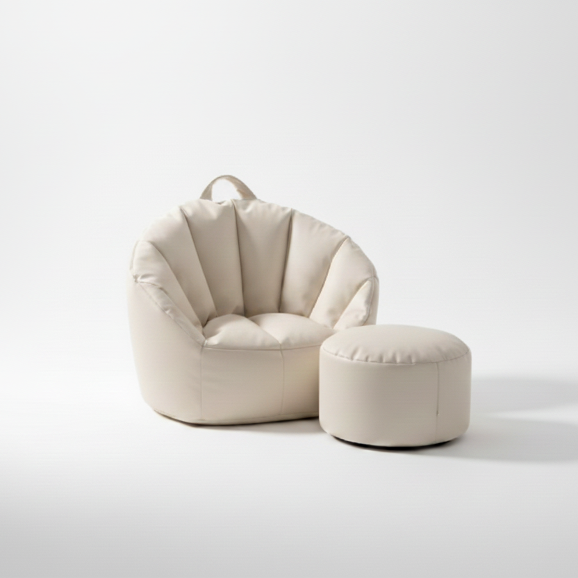 HENVAE kinderzitzak met poef voor een comfortabele en stijlvolle zitplek in de speel- of kinderkamer.
