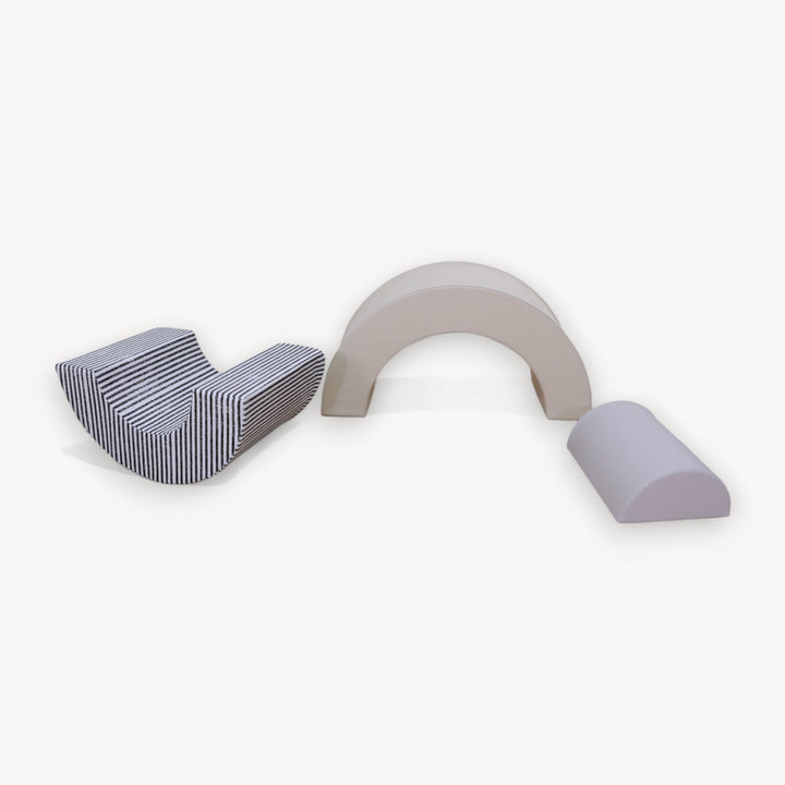 PRE - ORDER - SOFTPLAY FOAM SPEELSET REGENBOOG - STONE STRIPE GREY - HENVAE