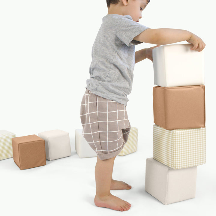 HENVAE SOFTPLAY FOAM STAPELBLOKKEN - STACKBLOCKS- SAND - BROWN - NUDE - BEIGE - CREME - TODLER - PEUTER - PLAYING