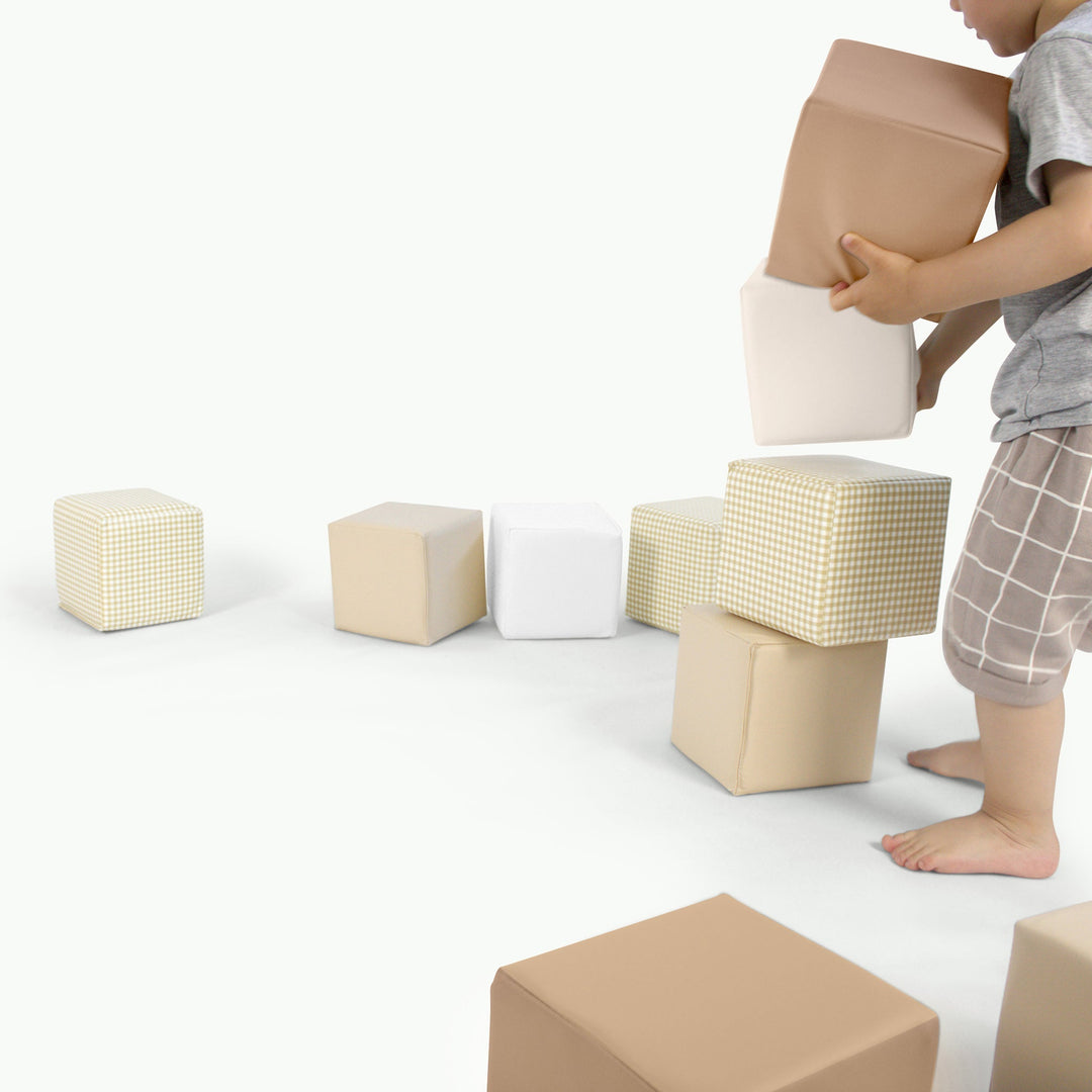 HENVAE SOFTPLAY FOAM STAPELBLOKKEN - STACKBLOCKS- SAND - BROWN - NUDE - BEIGE - CREME - STACKING - TODLER